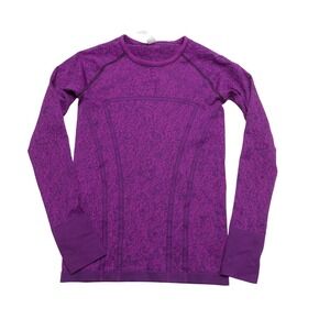 Ivivva By Lululemon Shirt Youth 12 Purple Seamless Long Sleeve Athletic Top
